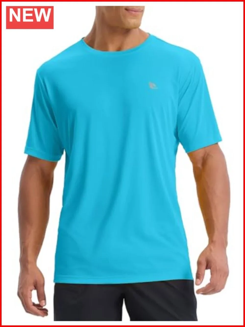 UPF 50+ Men's Rash Guard Shirt Quick Dry Short Sleeve Athletic T-Shirt